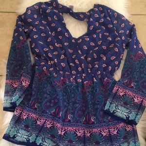 Gorgeous blue paisley never worn romper!